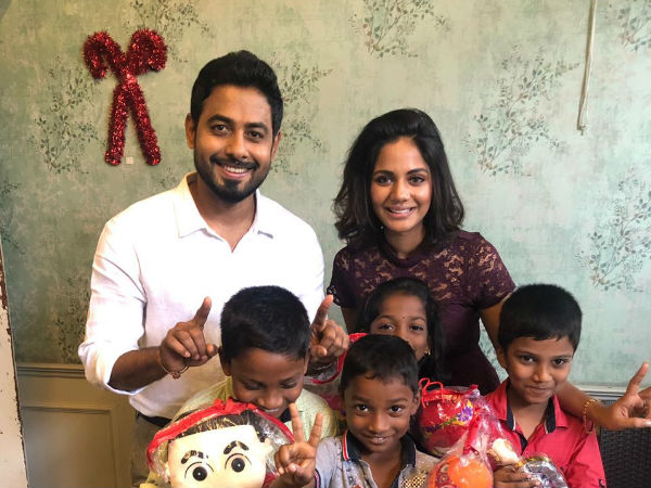 Actor Aari surprises unprivileged children with Christmas Delight Actor Aari surprises unprivileged children with Christmas Delight