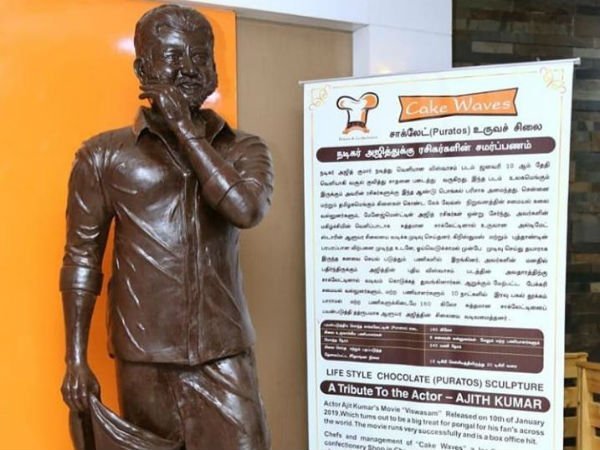 Special chocolate statue for Ajith Special chocolate statue for Ajith