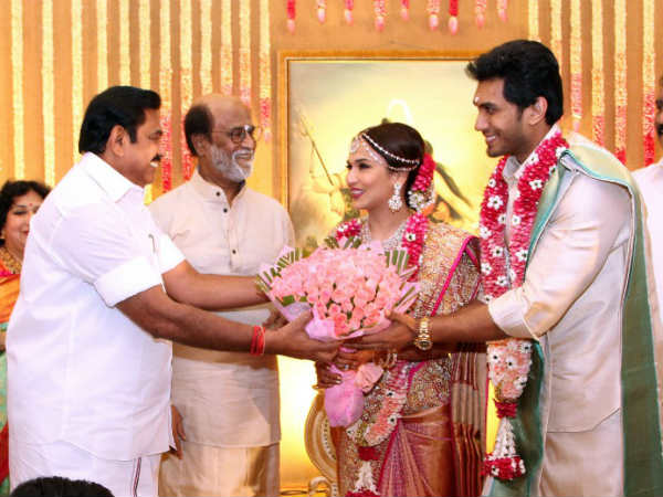 Soundarya wedding: Rajini costume attracts everyone Soundarya wedding: Rajini costume attracts everyone