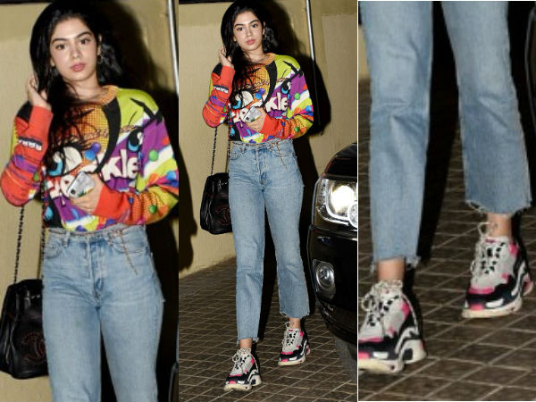 Khushi wears Janhvis costly shoes Khushi wears Janhvis costly shoes