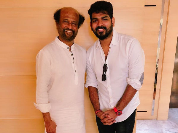 Director Vignesh sivan meets actor Rajini Director Vignesh sivan meets actor Rajini