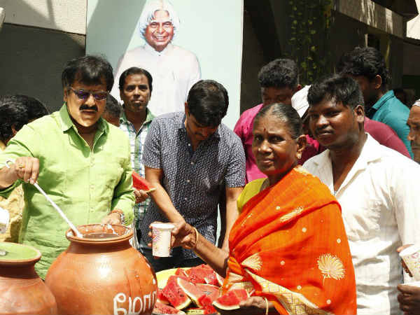 Vivek distributes free cool butter milk Vivek distributes free cool butter milk