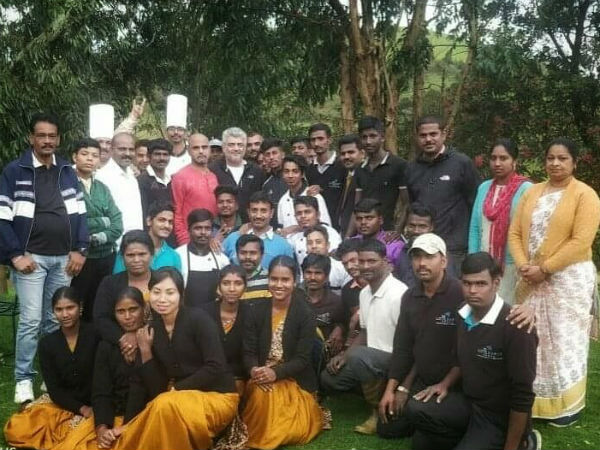 Ajiths photo with resort staffs goes viral Ajiths photo with resort staffs goes viral