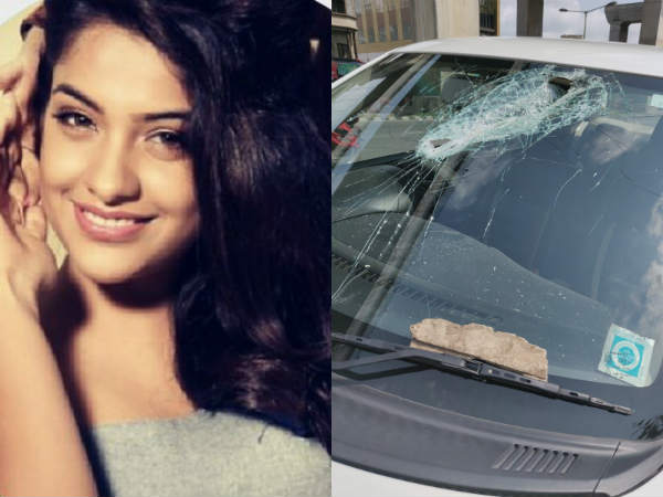 Archana Kavi narrowly escapes in an accident Archana Kavi narrowly escapes in an accident