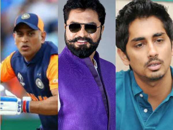 Sarath Kumar, Siddharth suport Dhoni Sarath Kumar, Siddharth suport Dhoni