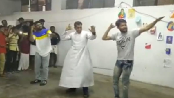 Church Priest Dancing for Kudukku song-viral on social media Church Priest Dancing for Kudukku song-viral on social media