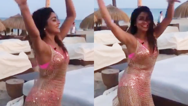 Shriya Saran playing Belle Dance in swimsuit on the beach in Iceland Shriya Saran playing Belle Dance in swimsuit on the beach in Iceland
