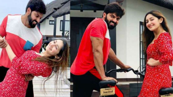 star couple Arya and Sayyesha romances in Maldives star couple Arya and Sayyesha romances in Maldives