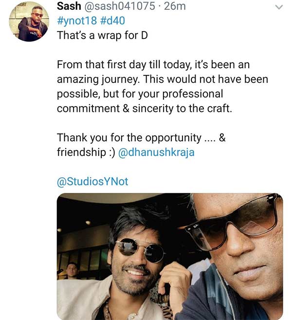 sasikanth completes danush 40 sasikanth completes danush 40