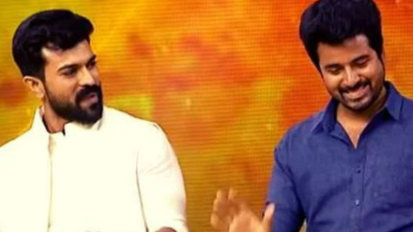 Sivakarthikeyan Ram Charan dances on stage Sivakarthikeyan Ram Charan dances on stage