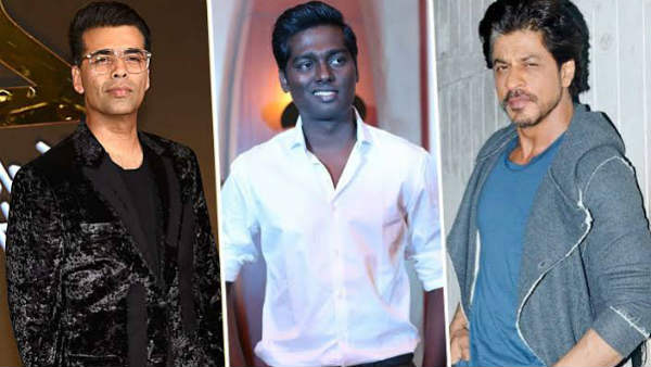 Bollywood actor Karan Johar congratulates Atlee for the Andhaghaaram trailer Bollywood actor Karan Johar congratulates Atlee for the Andhaghaaram trailer