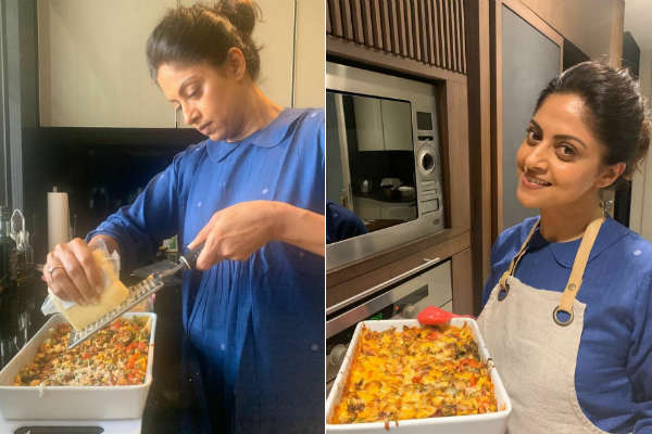Actress Nadhiya uploades a photo of herself cooking Actress Nadhiya uploades a photo of herself cooking