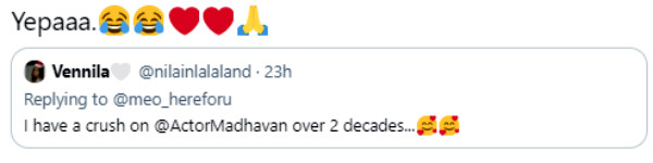 மாதவன் பதில் என்ன?