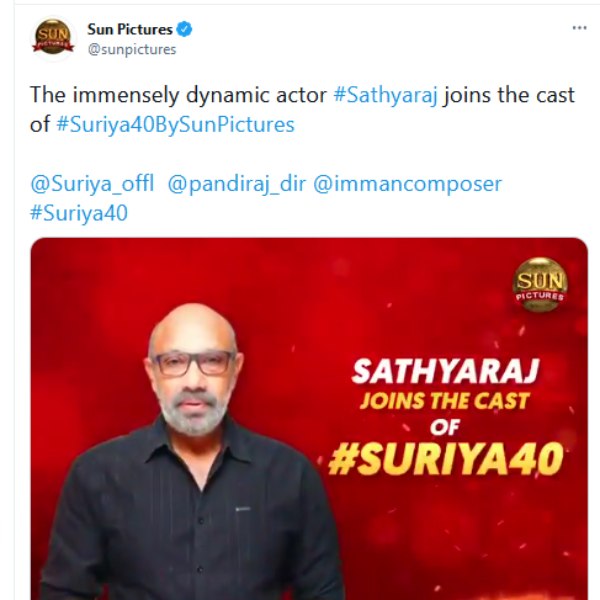 சூர்யா 40ல் சத்யராஜ்