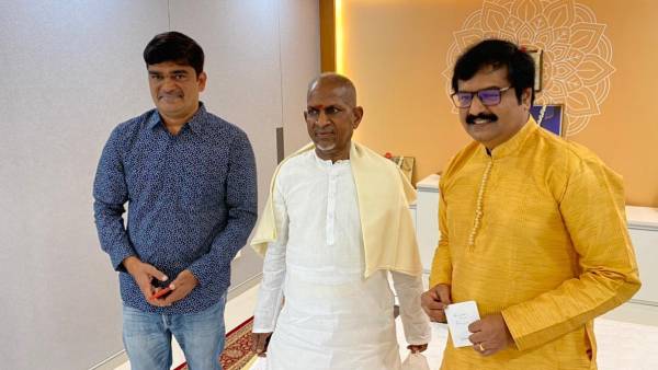 Vivek meets Ilayaraja and gives a special gift - photos viral Vivek meets Ilayaraja and gives a special gift - photos viral