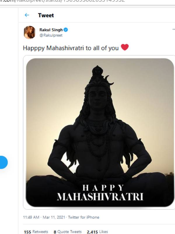 ரகுல் ப்ரீத் சிங் வாழ்த்து