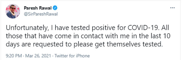 Soorarai Pottru actor tests positive even after taking COVID 19 vaccine Soorarai Pottru actor tests positive even after taking COVID 19 vaccine