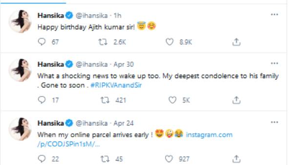 ஹன்சிகா வாழ்த்து