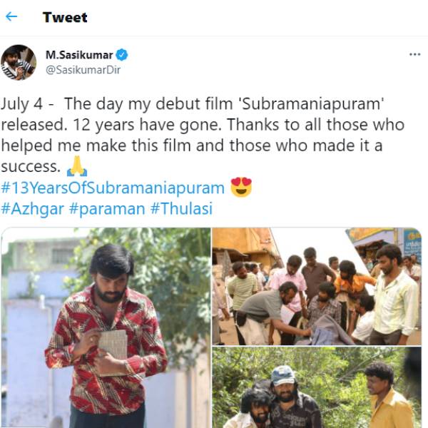 சசிகுமார் நன்றி