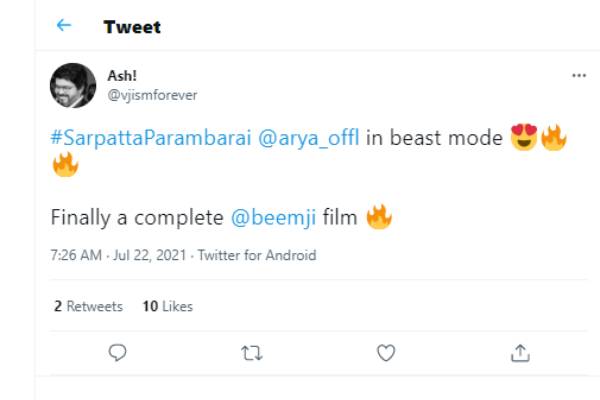 ஆர்யா பீஸ்ட் மோட்