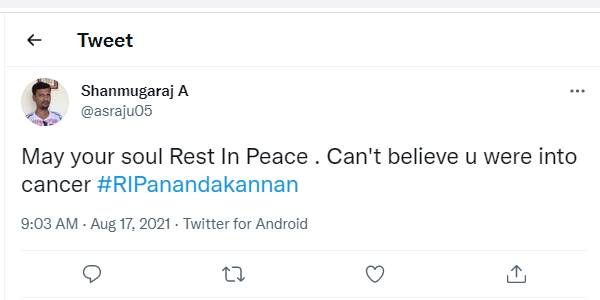 புற்று நோய் இருந்ததை நம்ப முடியவில்லை