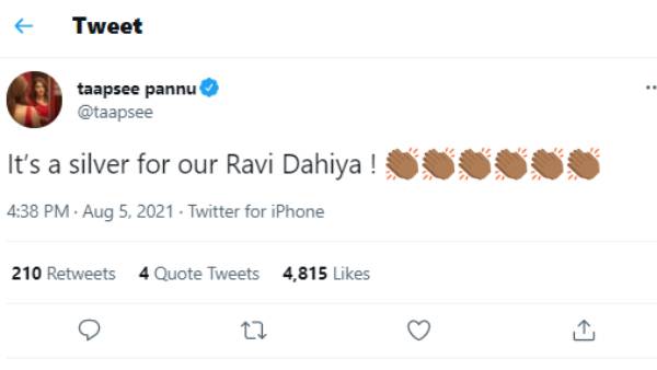 டாப்சி பாராட்டு