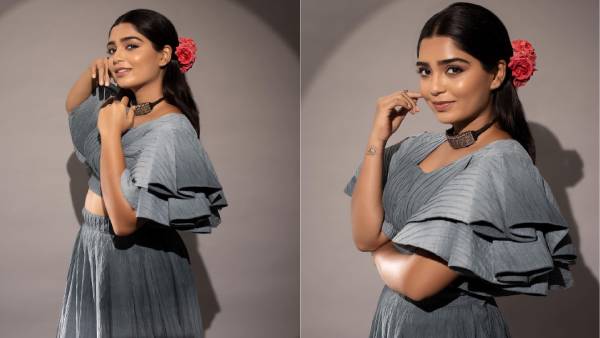  16 வயதினிலே ஸ்ரீதேவி போல சைடு ரோஸ் உடன் போஸ் கொடுக்கும் நடிகை கௌரி கிஷன்!