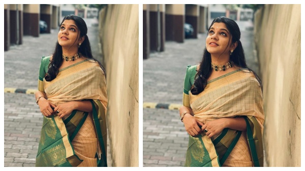 சேலை கட்டும் பெண்ணுக்கொரு வாசம் உண்டு... பொம்மியின் ஹோம்லி லுக் !