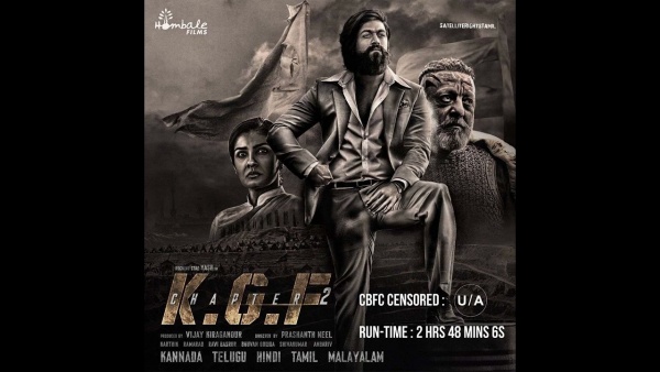 வன்முறை தூக்கலான கேஜிஎப் 2 படம்... படத்தோட சென்சார் முடிஞ்சாச்சு! 