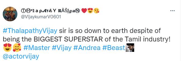 விஜய்யின் தீவிர ரசிகை