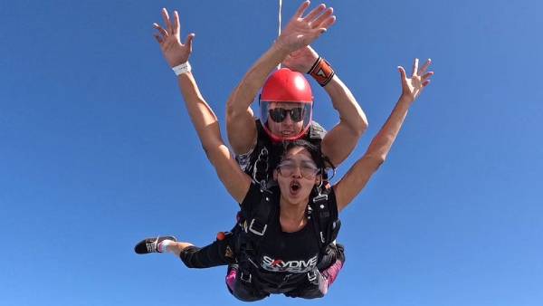 Dushara Vijayan goes sky diving in Dubai Dushara Vijayan goes sky diving in Dubai