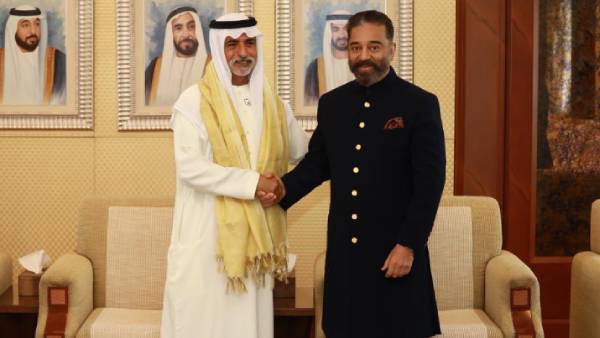 Actor Kamal Haasan meets UAE Minister Actor Kamal Haasan meets UAE Minister
