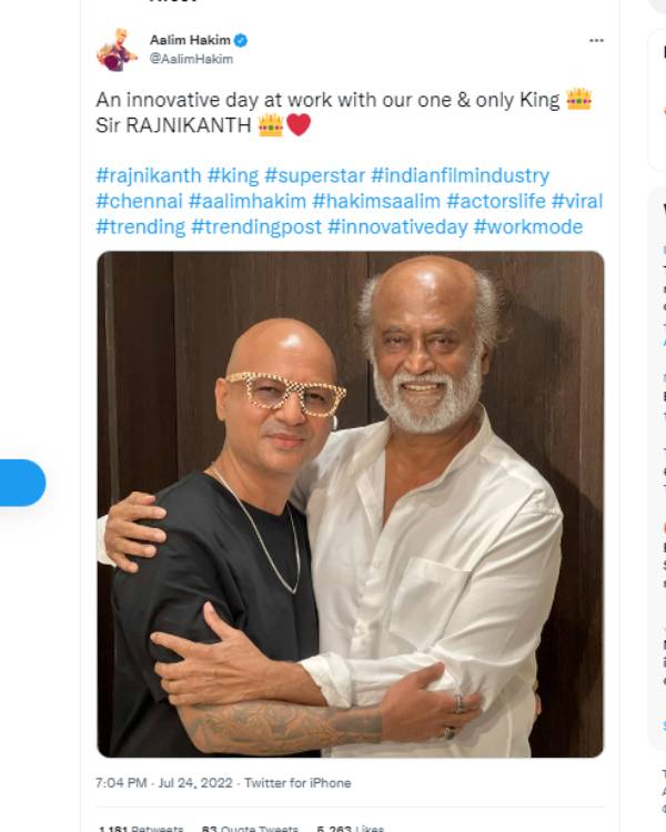 ரஜினியுடன் ஹாலிவுட் பிரபலம்