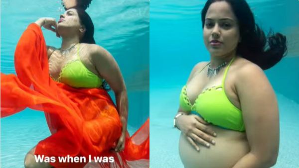 நீச்சல் குளத்தில் இருந்தபடி சமீரா ரெட்டி வெளியிட்ட கர்ப்பகால போட்டோஸ்.. சும்மா அதிருதுல்ல! 