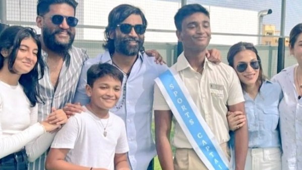 Do you know the girl with Dhanushs son Yatra in school function Do you know the girl with Dhanushs son Yatra in school function