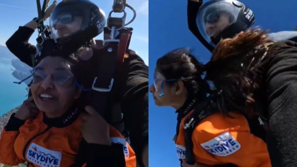 காதலர் தான் காரணம்… ஹெலிஹாப்டரில் இருந்து குதித்த பிரியா பவானி சங்கர்: டிரெண்டாகும் வீடியோ 