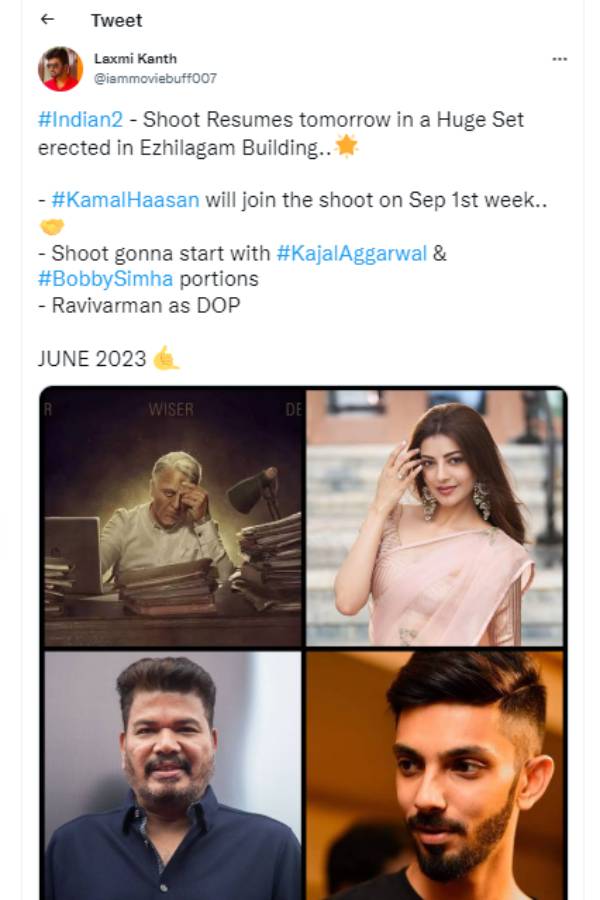 இந்தியன் 2 படத்தின் சூட்டிங்