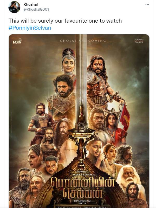 Maniratnam’s Ponniyin Selvan 1 Twitter Review Maniratnam’s Ponniyin Selvan 1 Twitter Review
