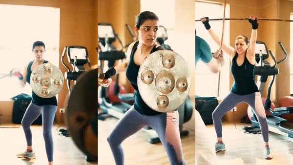 கத்தியை வச்சிக்கிட்டு களரி சண்டையை காஜல் எப்படி போடுறாங்க பாருங்க.. வெயிட்டா உருவாகும் இந்தியன் 2! 