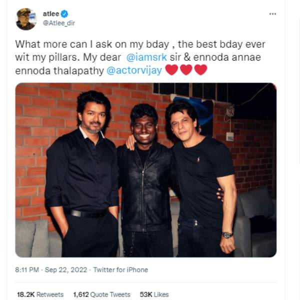 ட்விட்டரை தெறிக்கவிட்ட அட்லீ