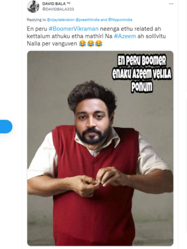 அசீமை கைக்காட்டிய விக்ரமன்